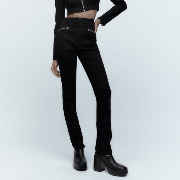 NWT ZARA SPLIT SKINNY JEANS SIZE 2 - Picture 1 of 8